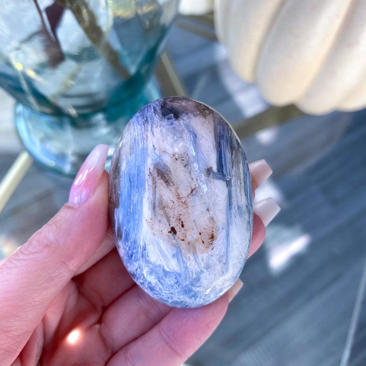 Blue Kyanite Palm with Inclusion 