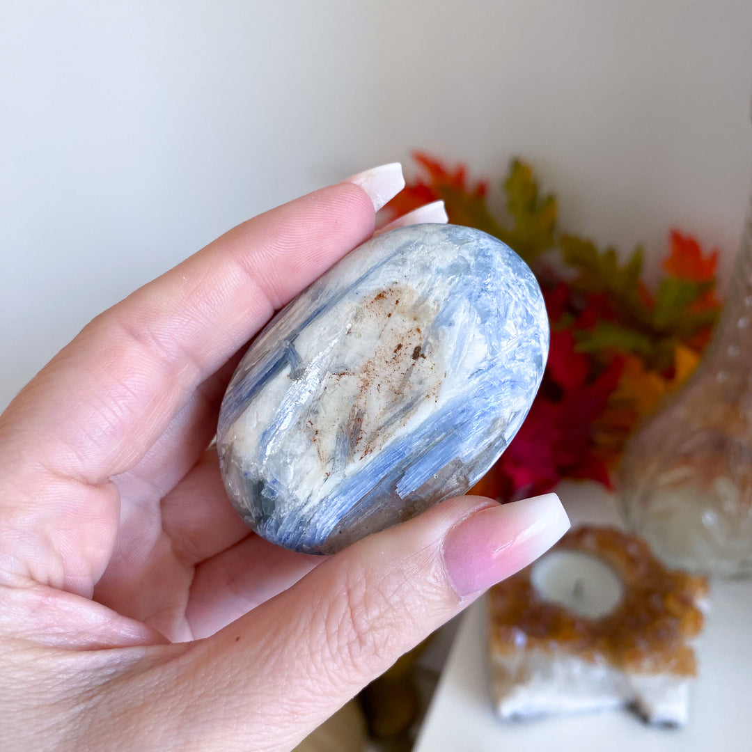 Blue Kyanite Palm with Inclusion 