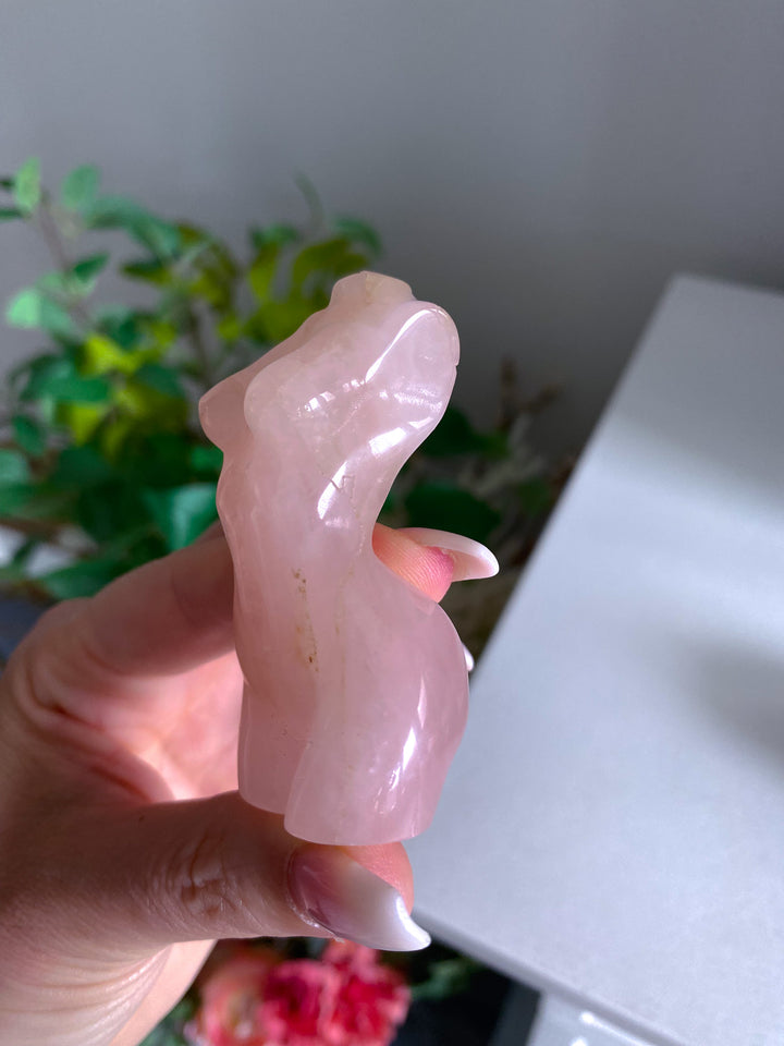 Hematite Inclusion Rose Quartz Goddess Body