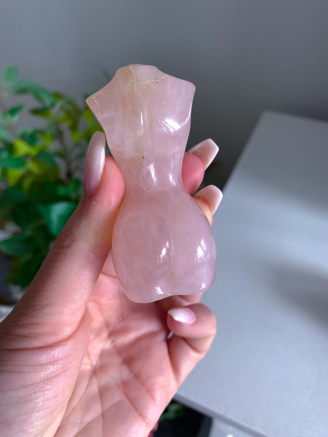 Hematite Inclusion Rose Quartz Goddess Body