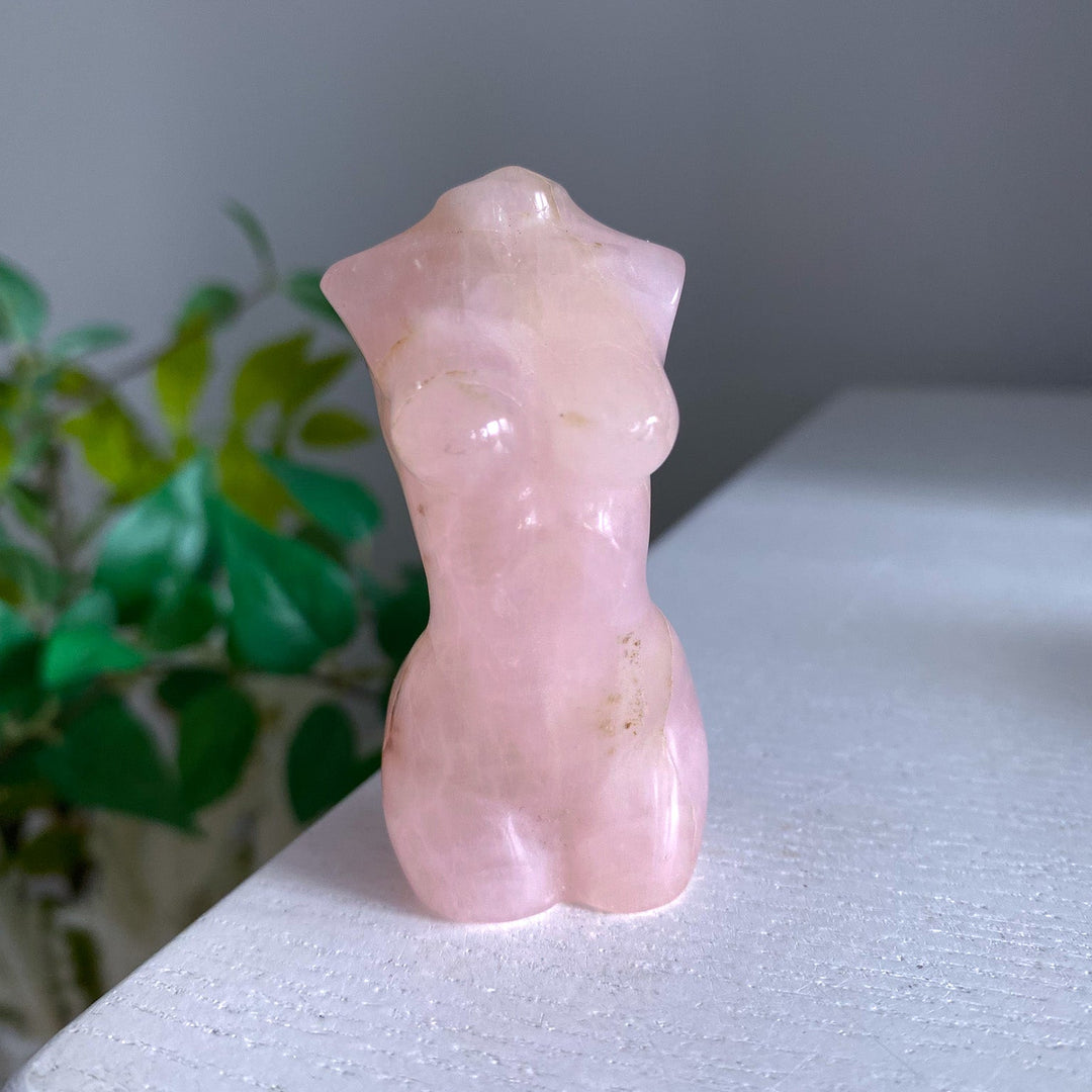Hematite Inclusion Rose Quartz Goddess Body