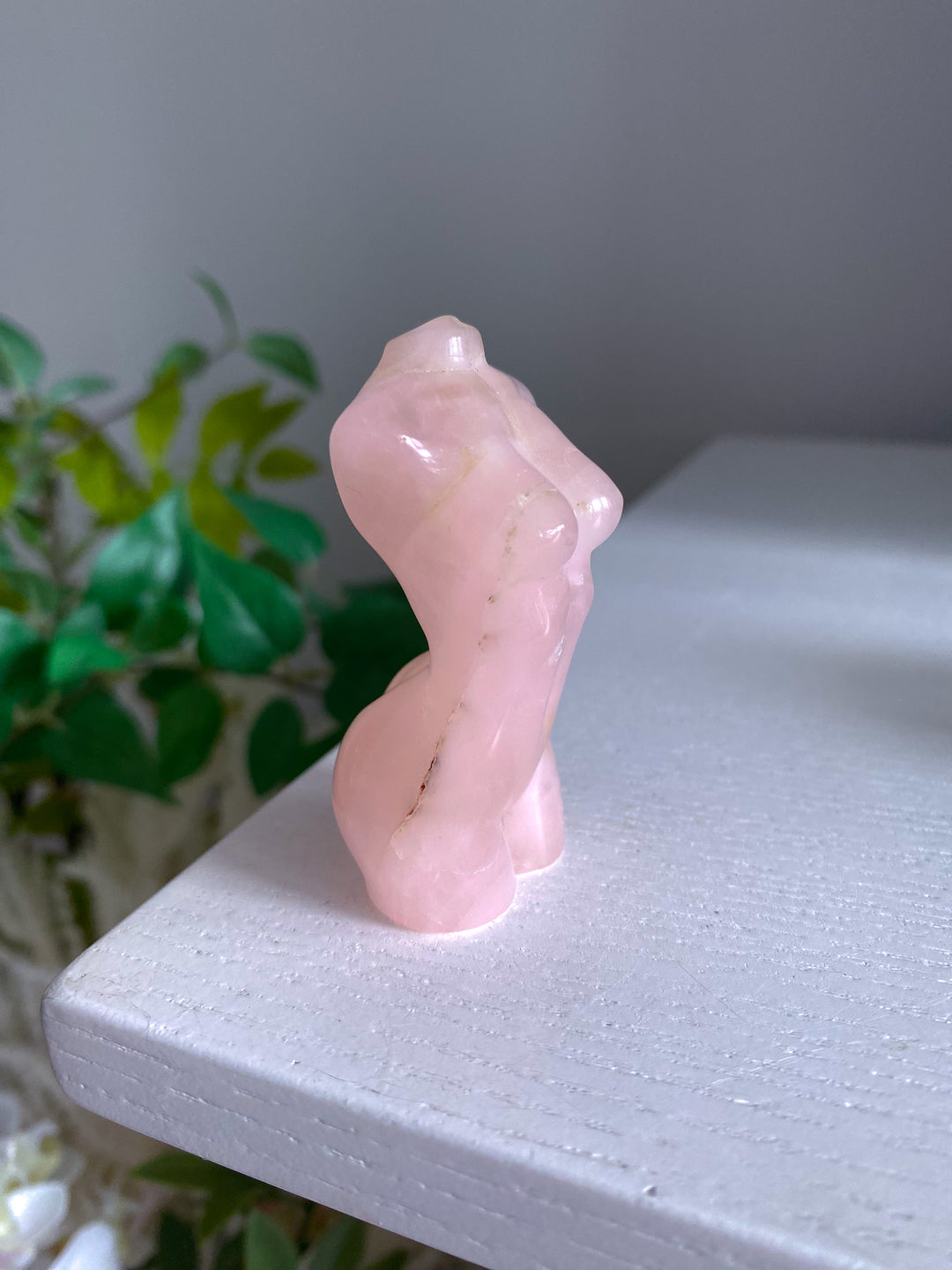 Hematite Inclusion Rose Quartz Goddess Body