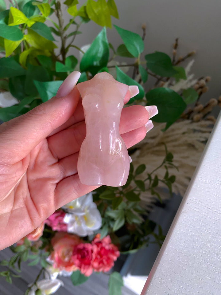 Hematite Inclusion Rose Quartz Goddess Body