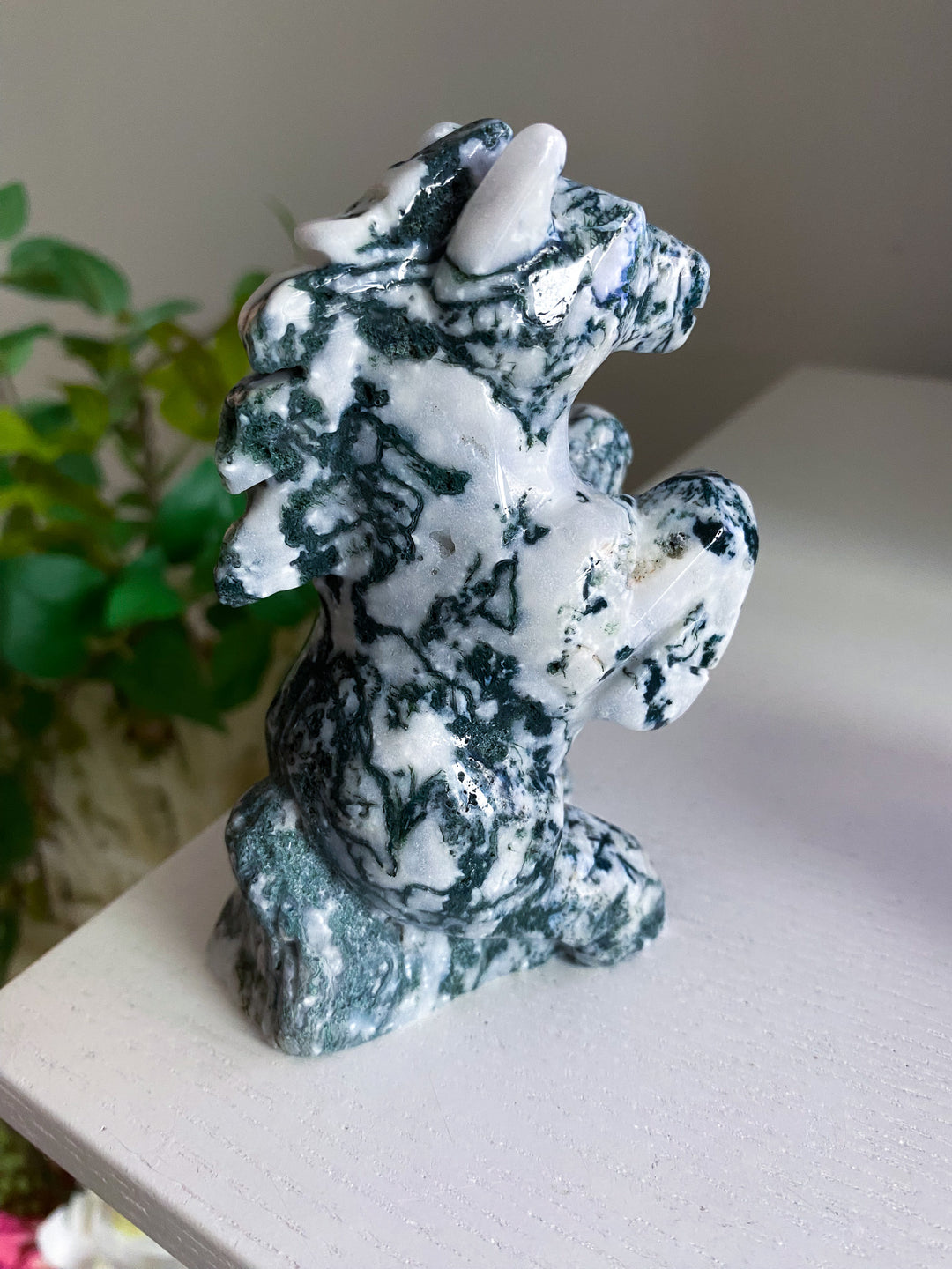 Large Moss Agate Horse 