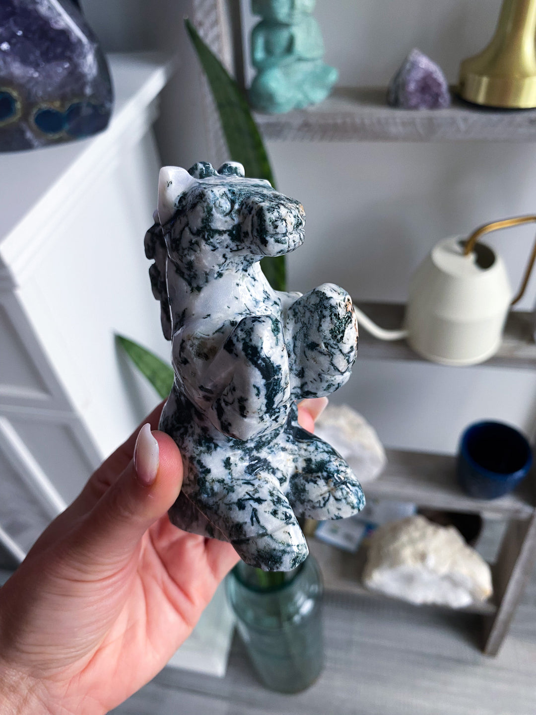 Large Moss Agate Horse 