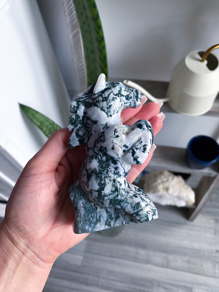 Large Moss Agate Horse 