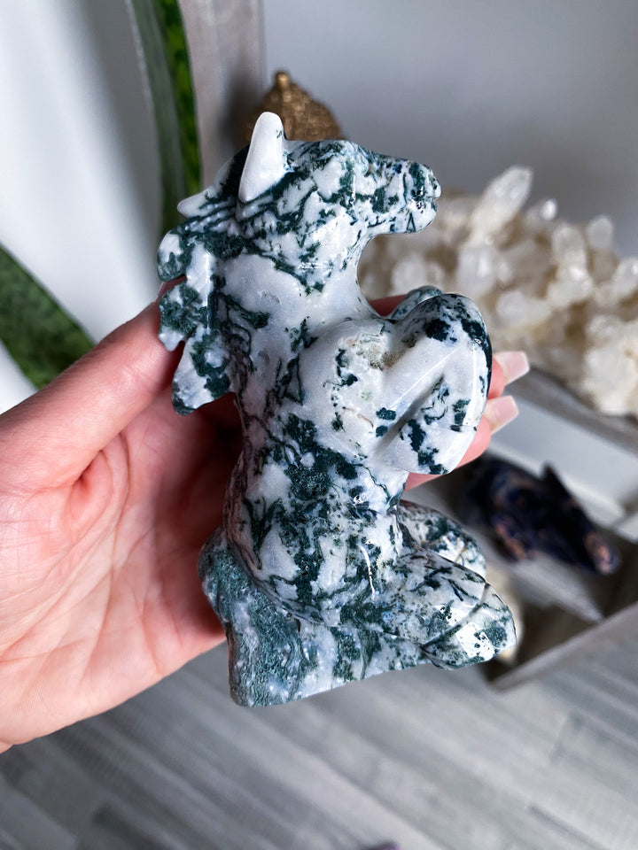 Large Moss Agate Horse 