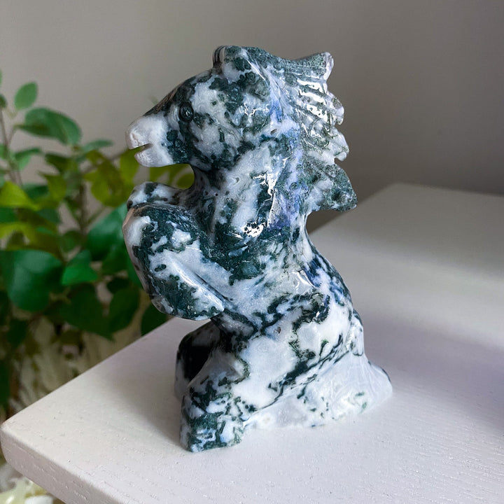 Large Moss Agate Horse 