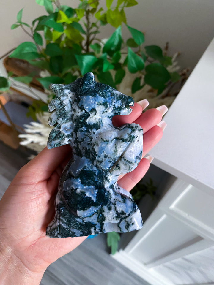 Large Moss Agate Horse 