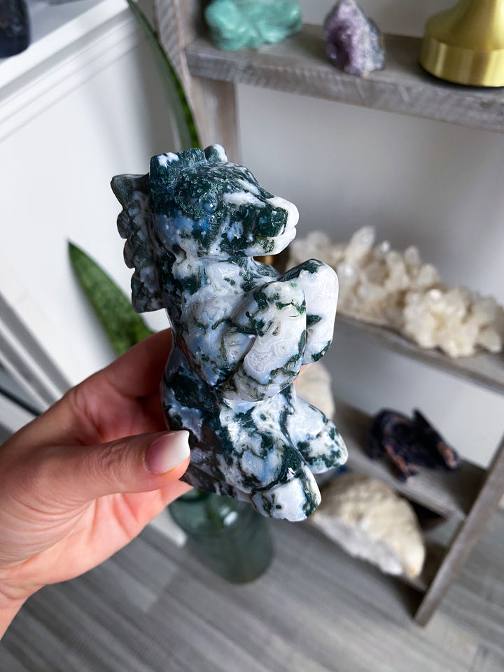 Large Moss Agate Horse 
