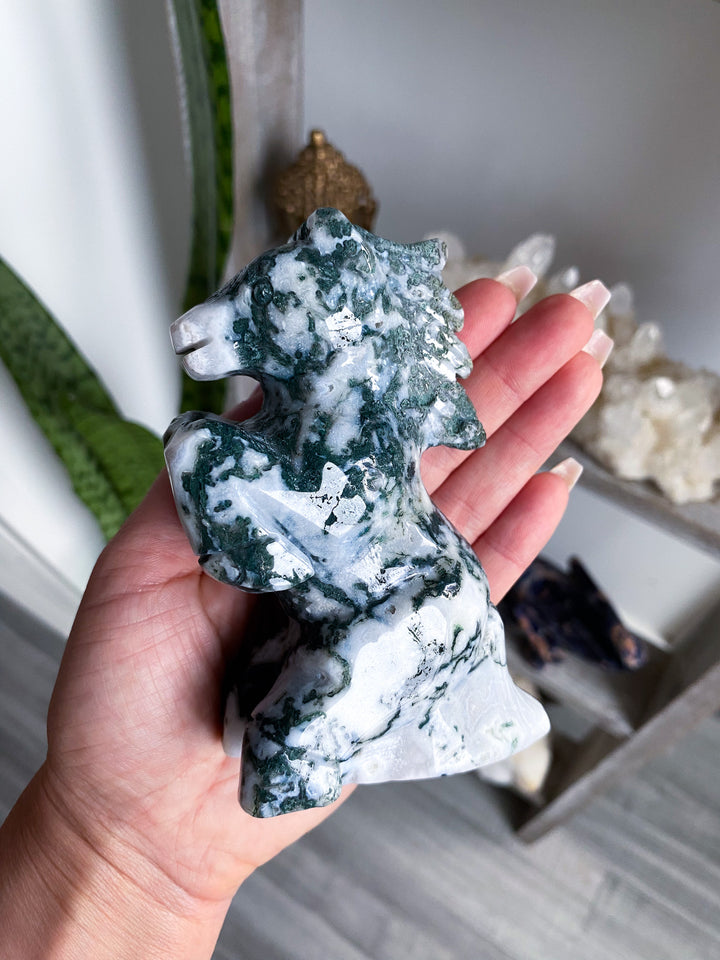 Large Moss Agate Horse 