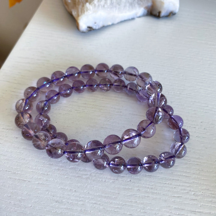 Glassy Amethyst 8mm Bracelet