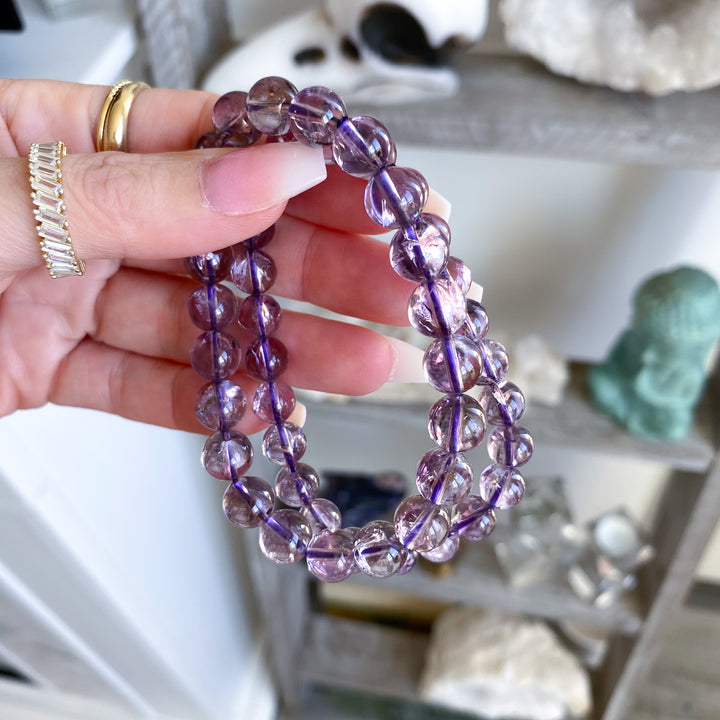 Glassy Amethyst 8mm Bracelet