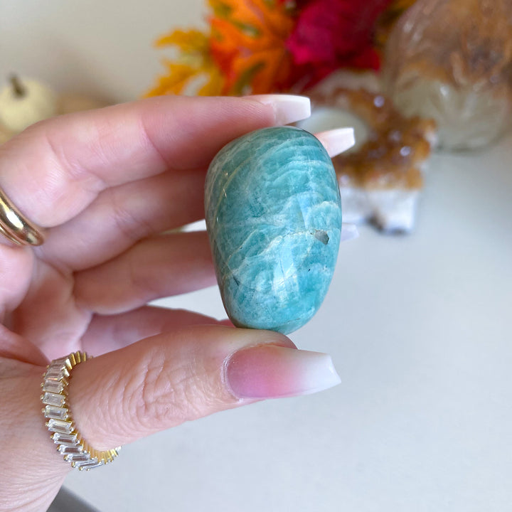 Smoky Quartz in Amazonite Pebble 