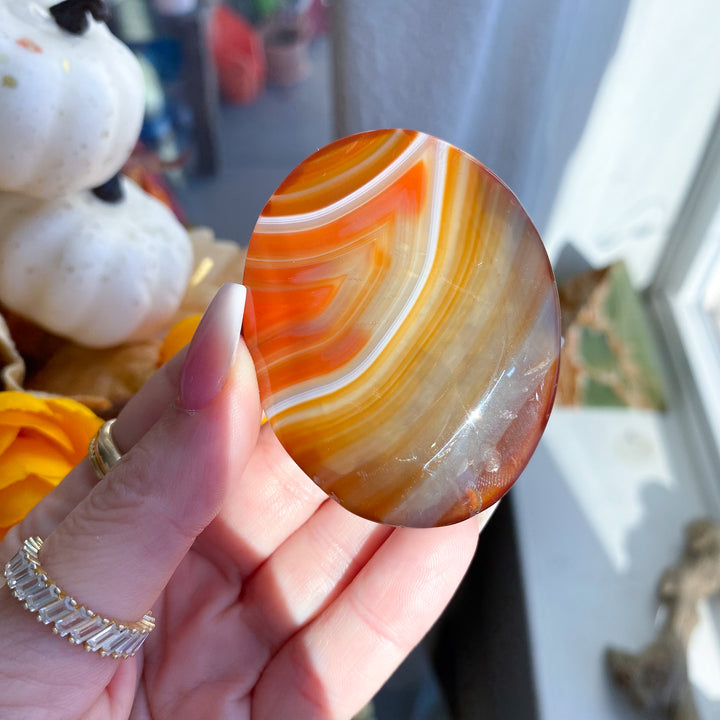 Translucent Flat Carnelian Palm 