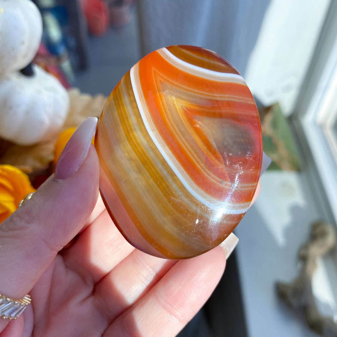Translucent Flat Carnelian Palm 