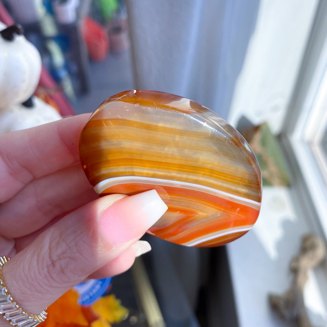 Translucent Flat Carnelian Palm 