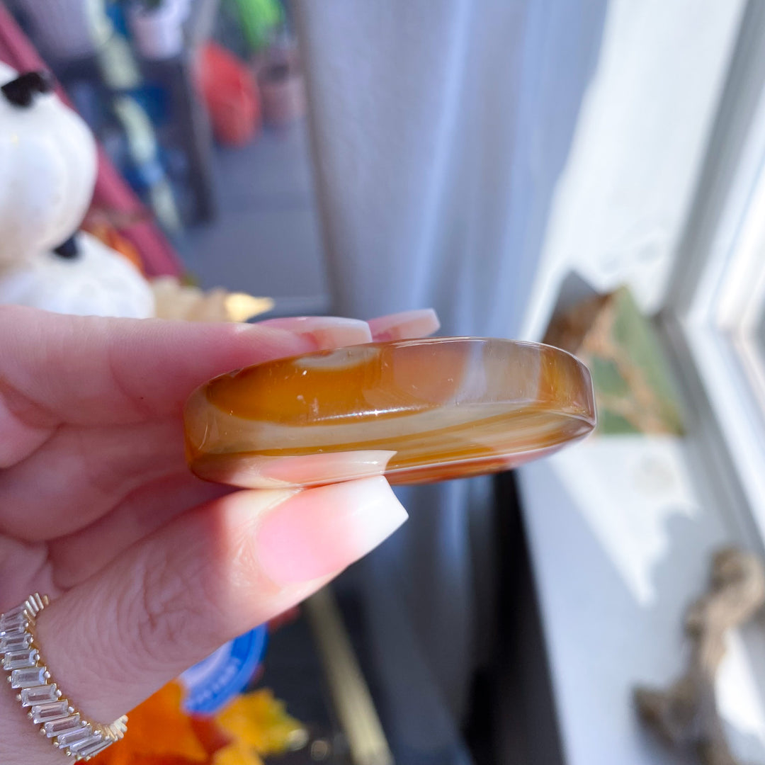 Translucent Flat Carnelian Palm 