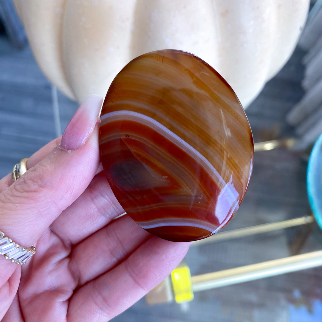 Translucent Flat Carnelian Palm 