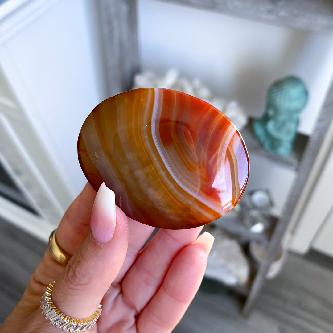 Translucent Flat Carnelian Palm 