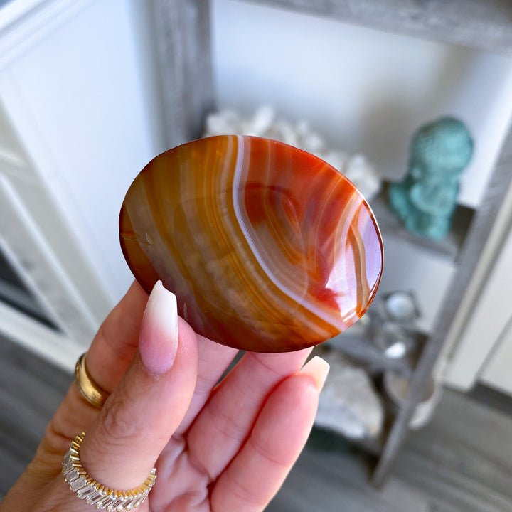 Translucent Flat Carnelian Palm 