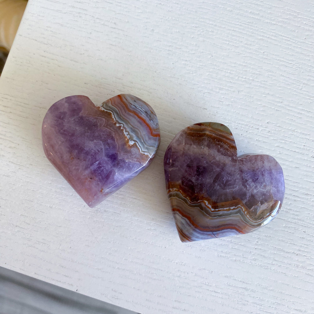 Amethyst and Agate Heart