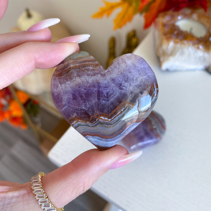 Amethyst and Agate Heart