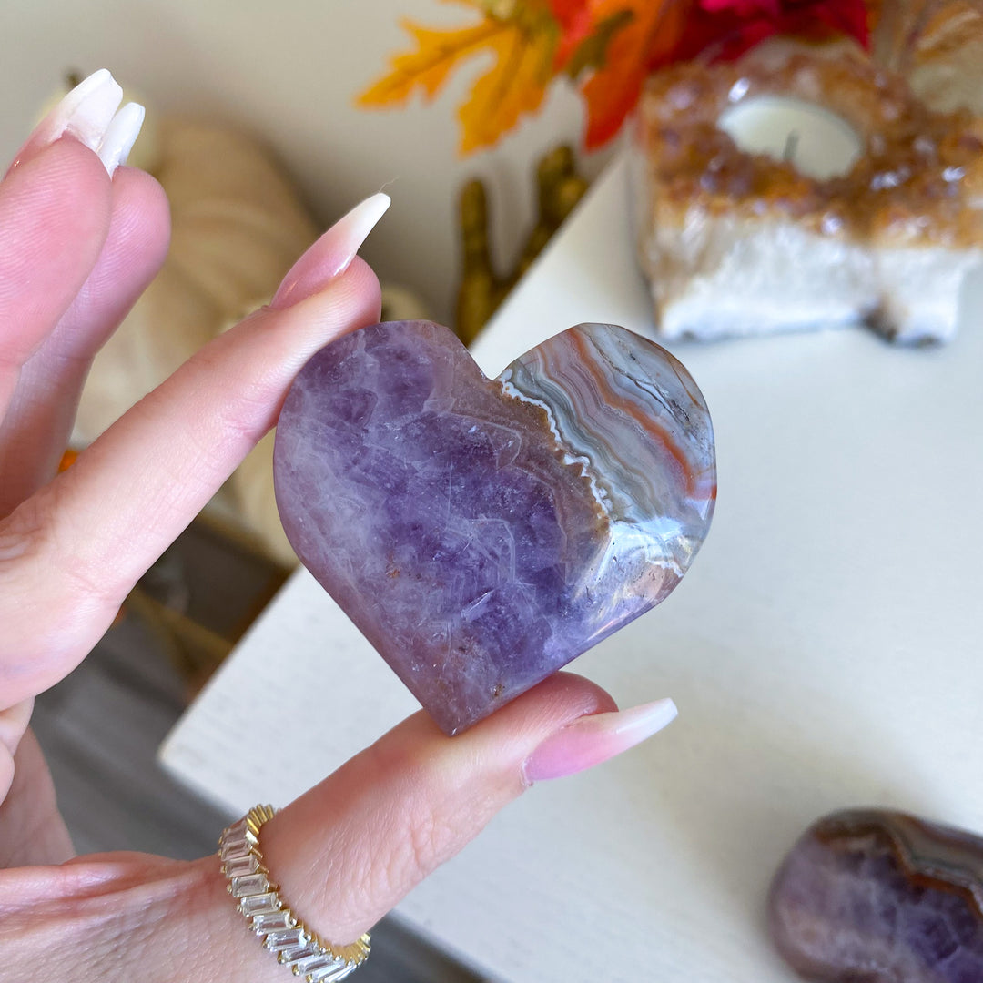 Amethyst and Agate Heart