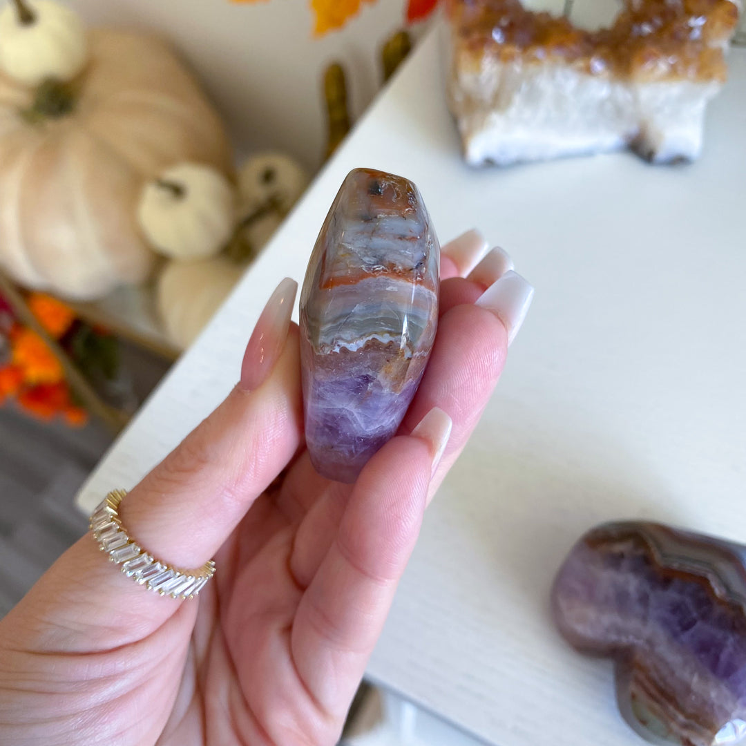Amethyst and Agate Heart