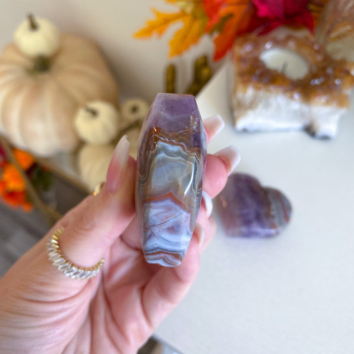 Amethyst and Agate Heart