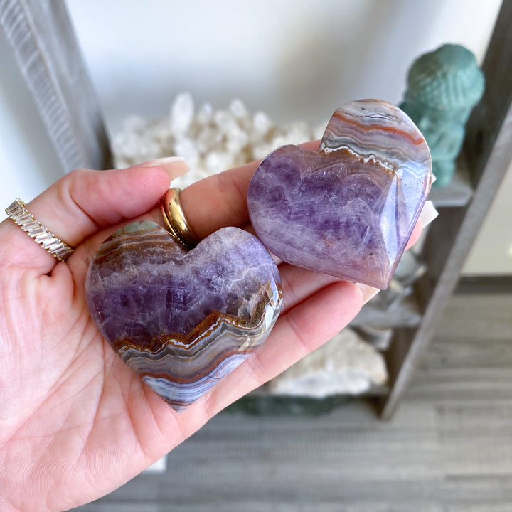 Amethyst and Agate Heart