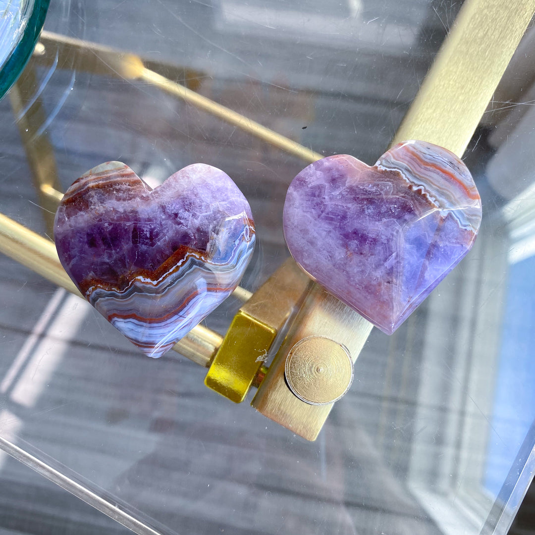 Amethyst and Agate Heart