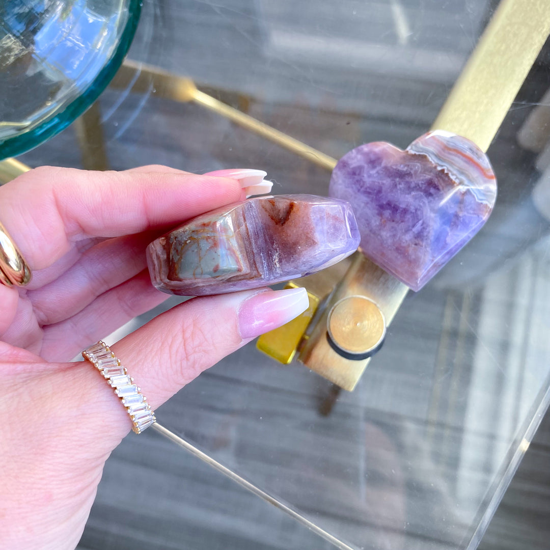 Amethyst and Agate Heart