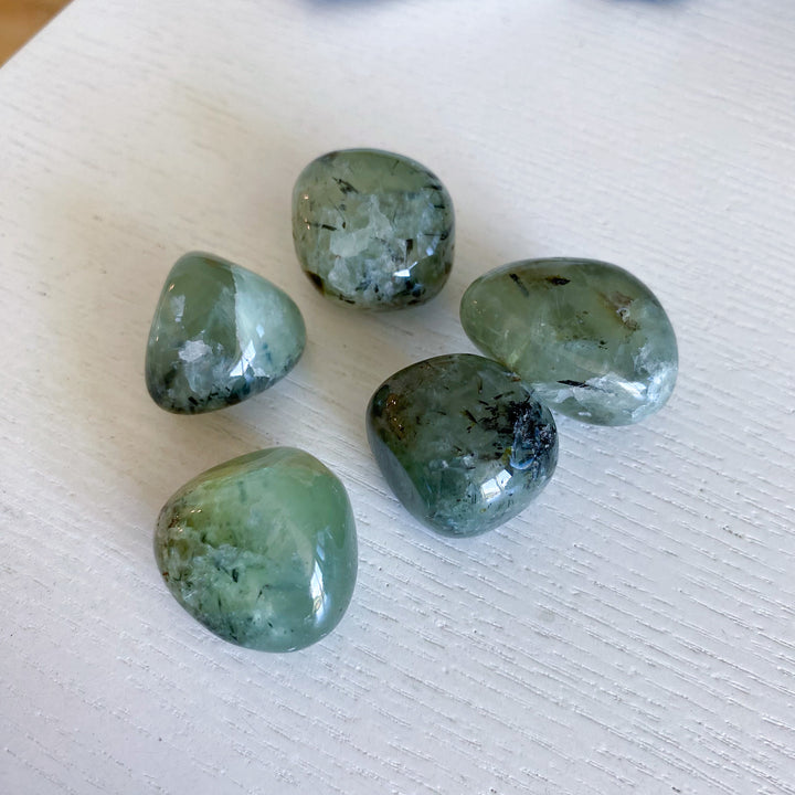 Prehnite with Epidote Tumble