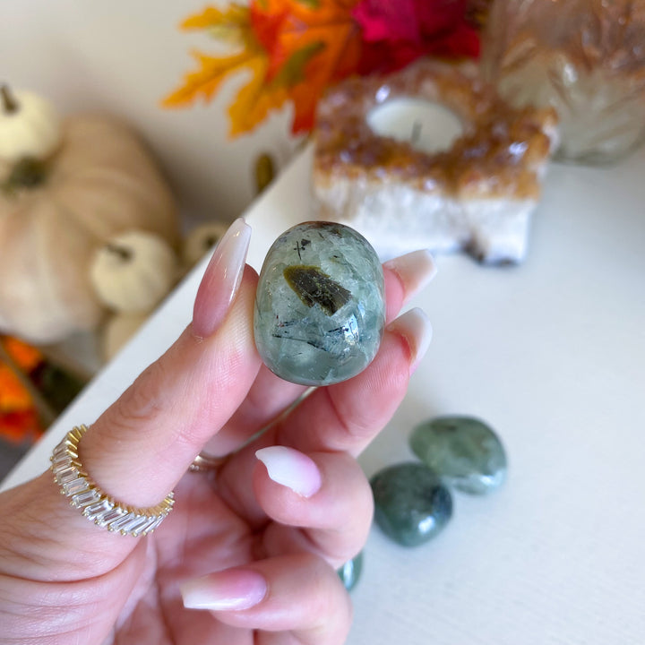 Prehnite with Epidote Tumble