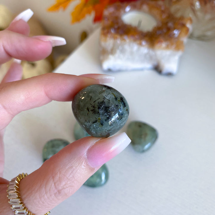 Prehnite with Epidote Tumble