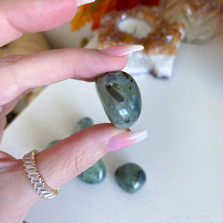 Prehnite with Epidote Tumble