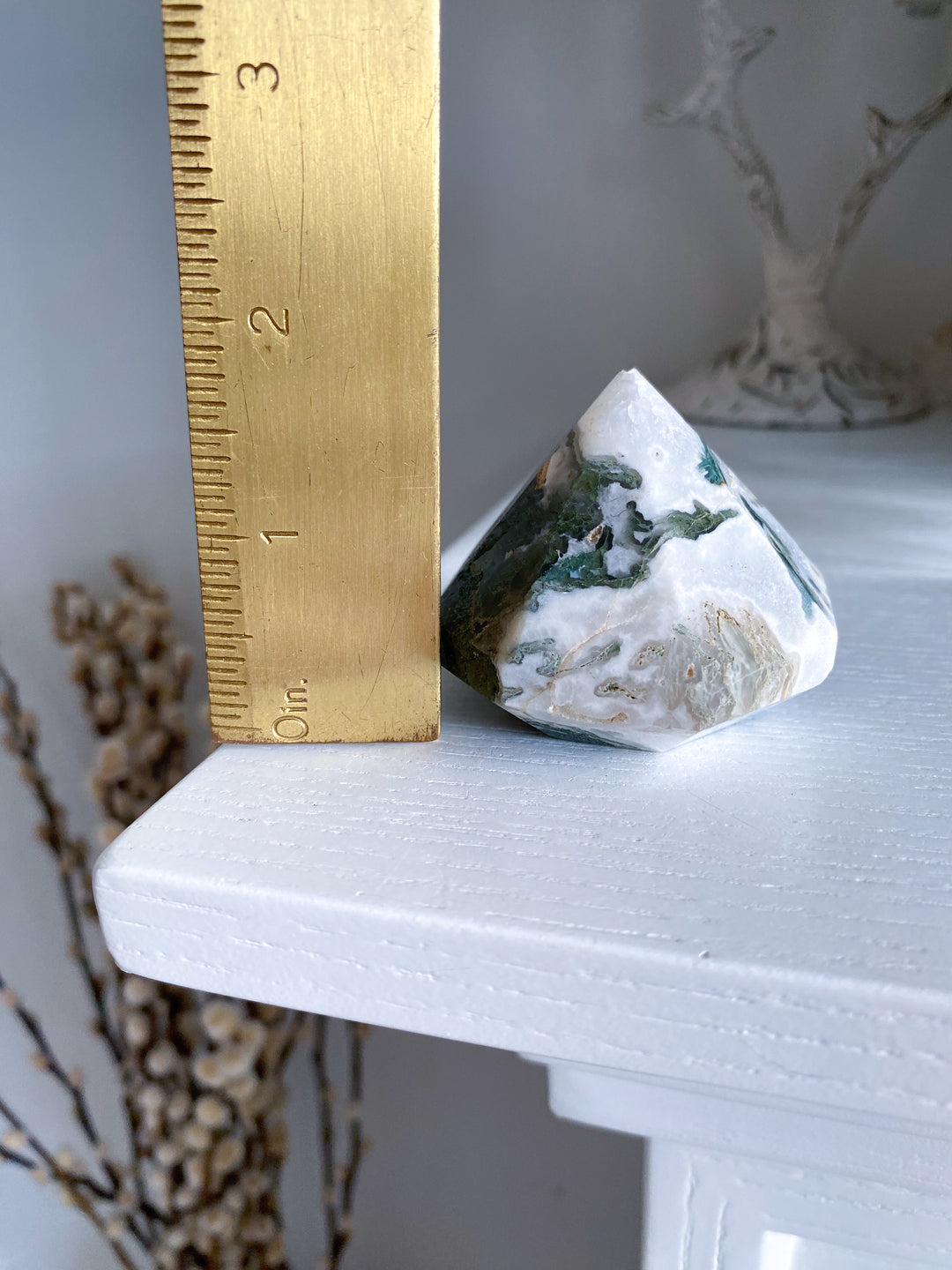 Moss Agate DIAMOND Cut Tower #3