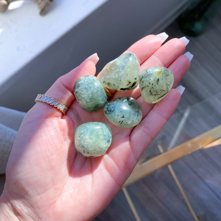 Prehnite with Epidote Tumble