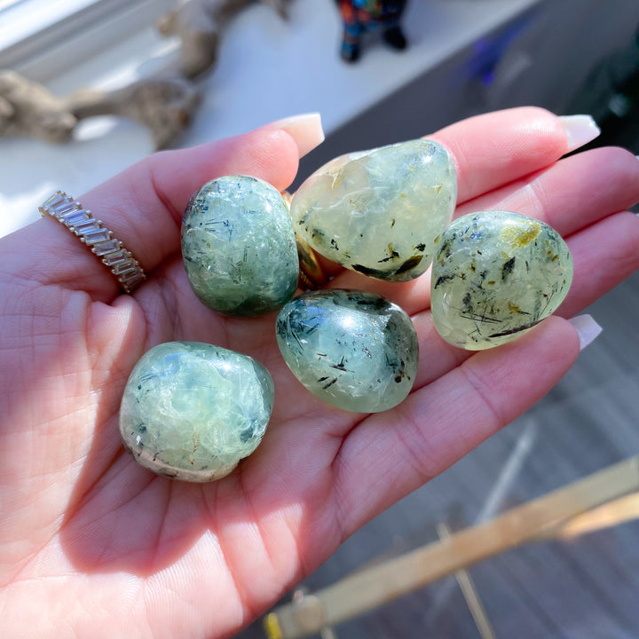 Prehnite with Epidote Tumble
