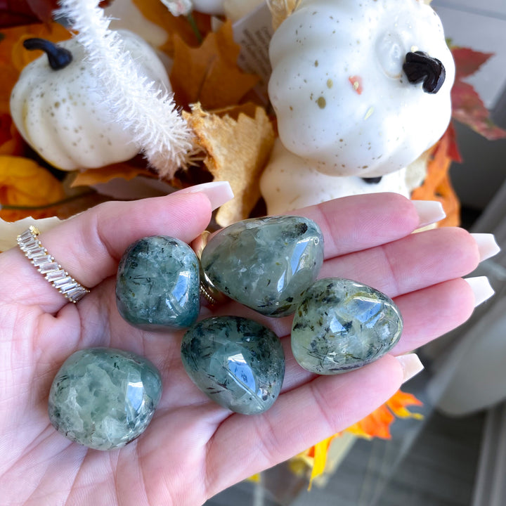 Prehnite with Epidote Tumble