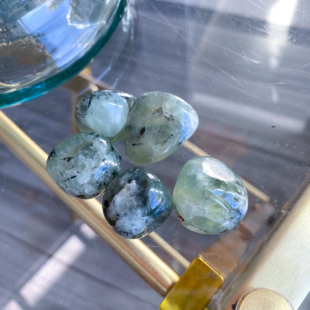 Prehnite with Epidote Tumble