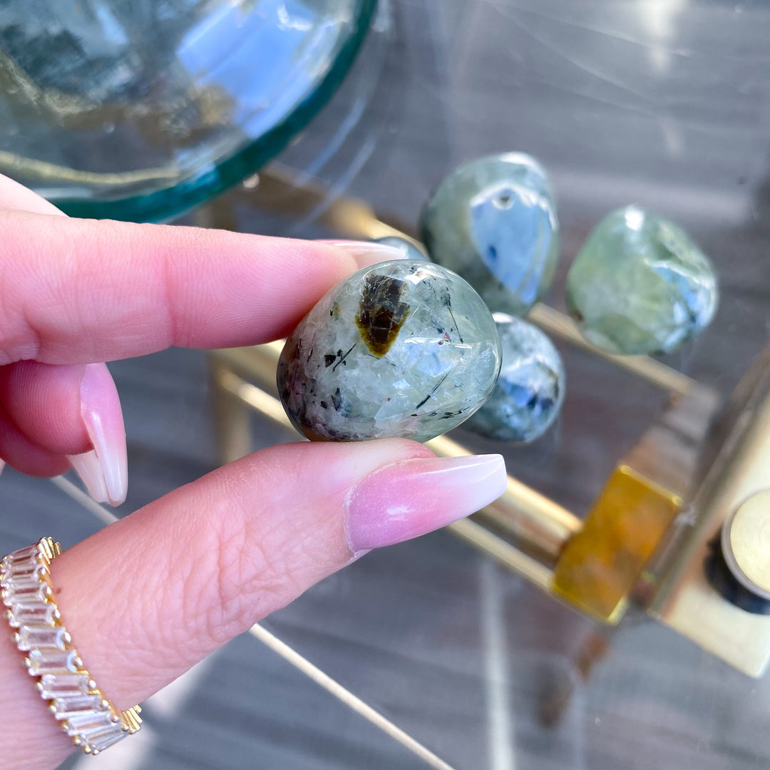Prehnite with Epidote Tumble