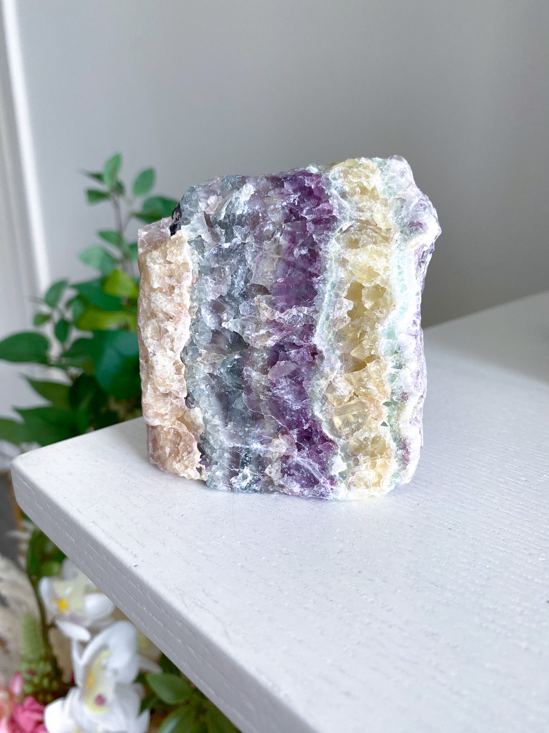 Polished Candy Rainbow Fluorite Slab 