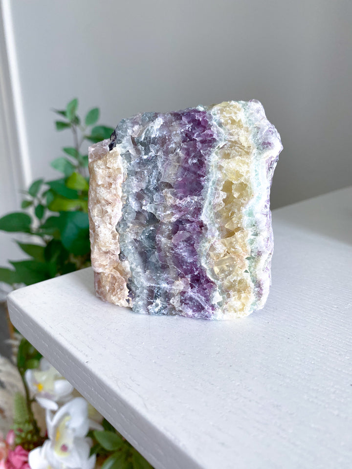 Polished Candy Rainbow Fluorite Slab 