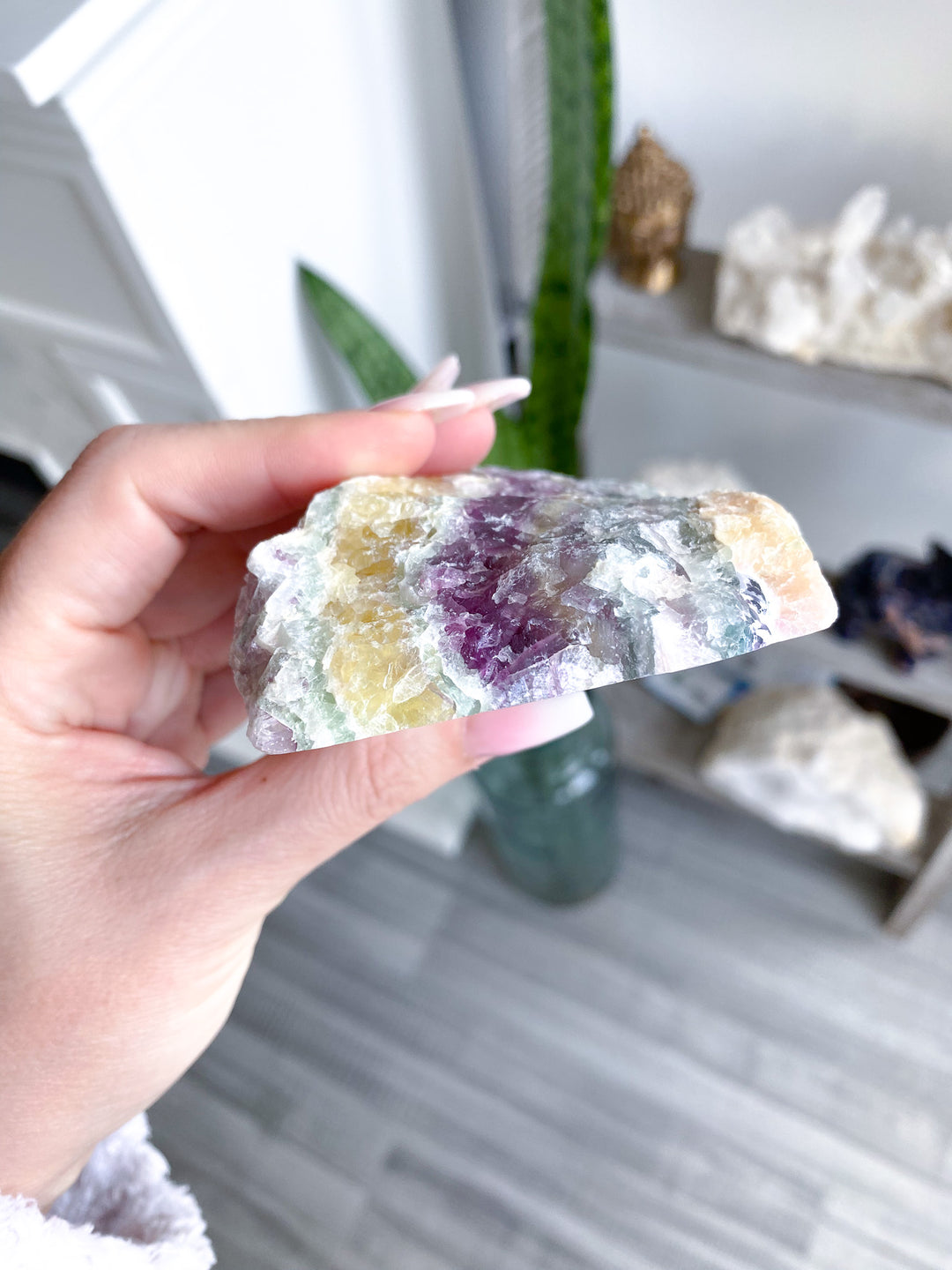 Polished Candy Rainbow Fluorite Slab 
