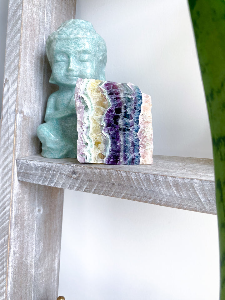 Polished Candy Rainbow Fluorite Slab 
