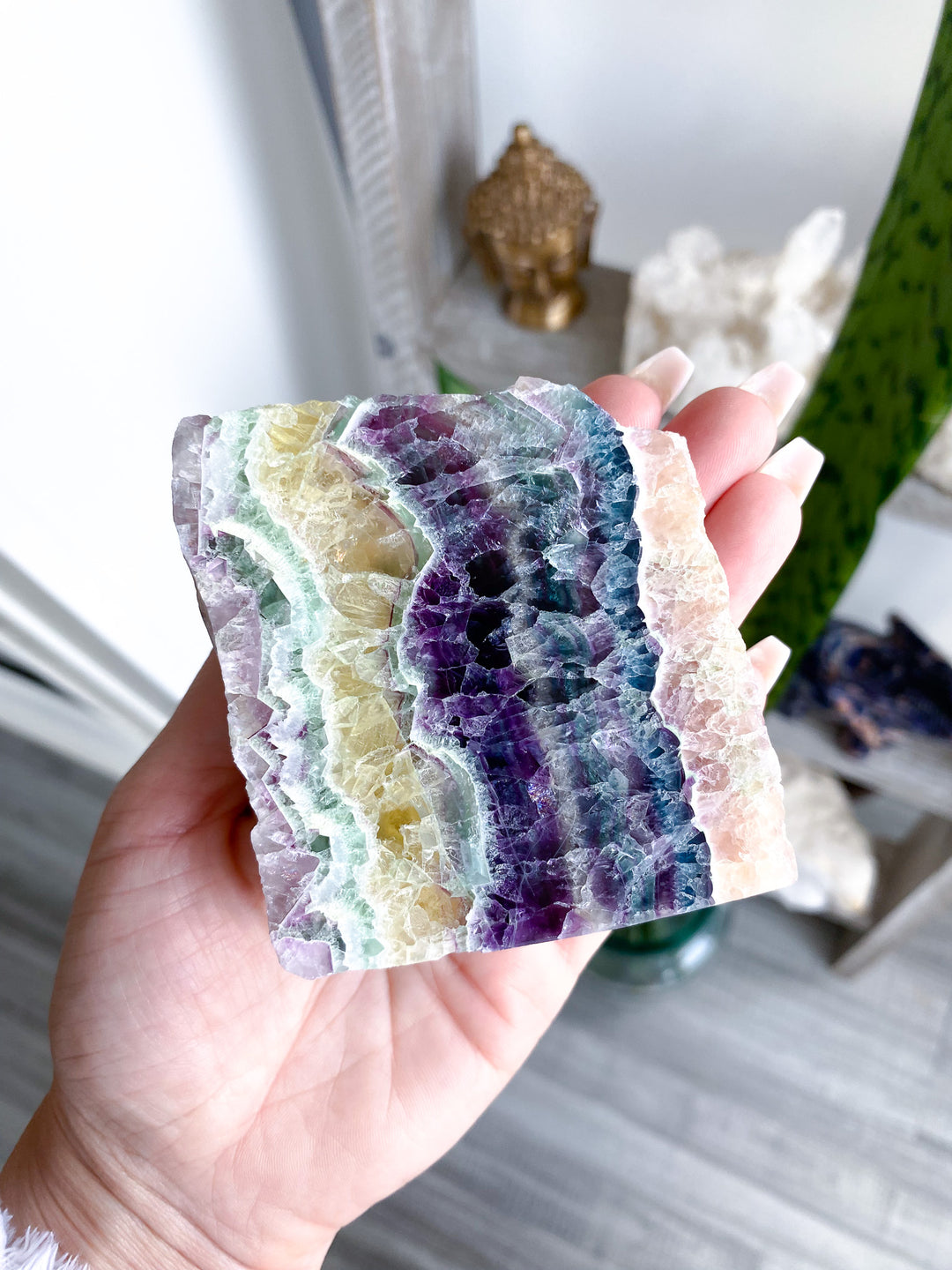Polished Candy Rainbow Fluorite Slab 