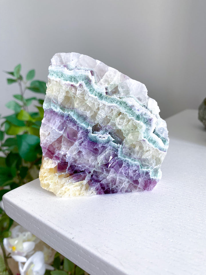 Polished Candy Rainbow Fluorite Slab 