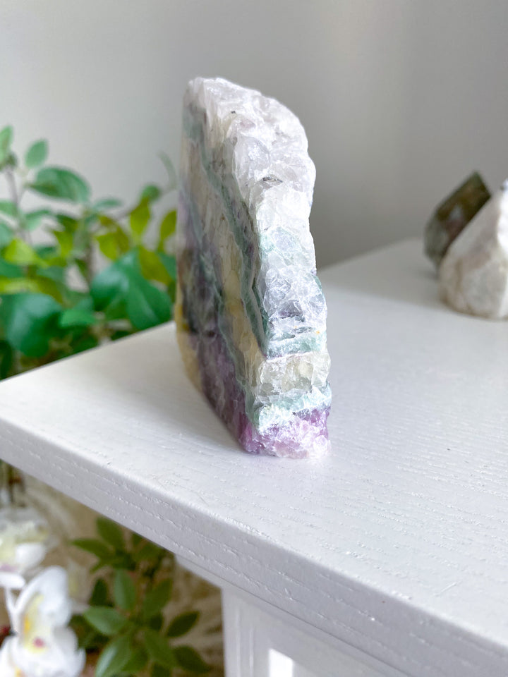 Polished Candy Rainbow Fluorite Slab 